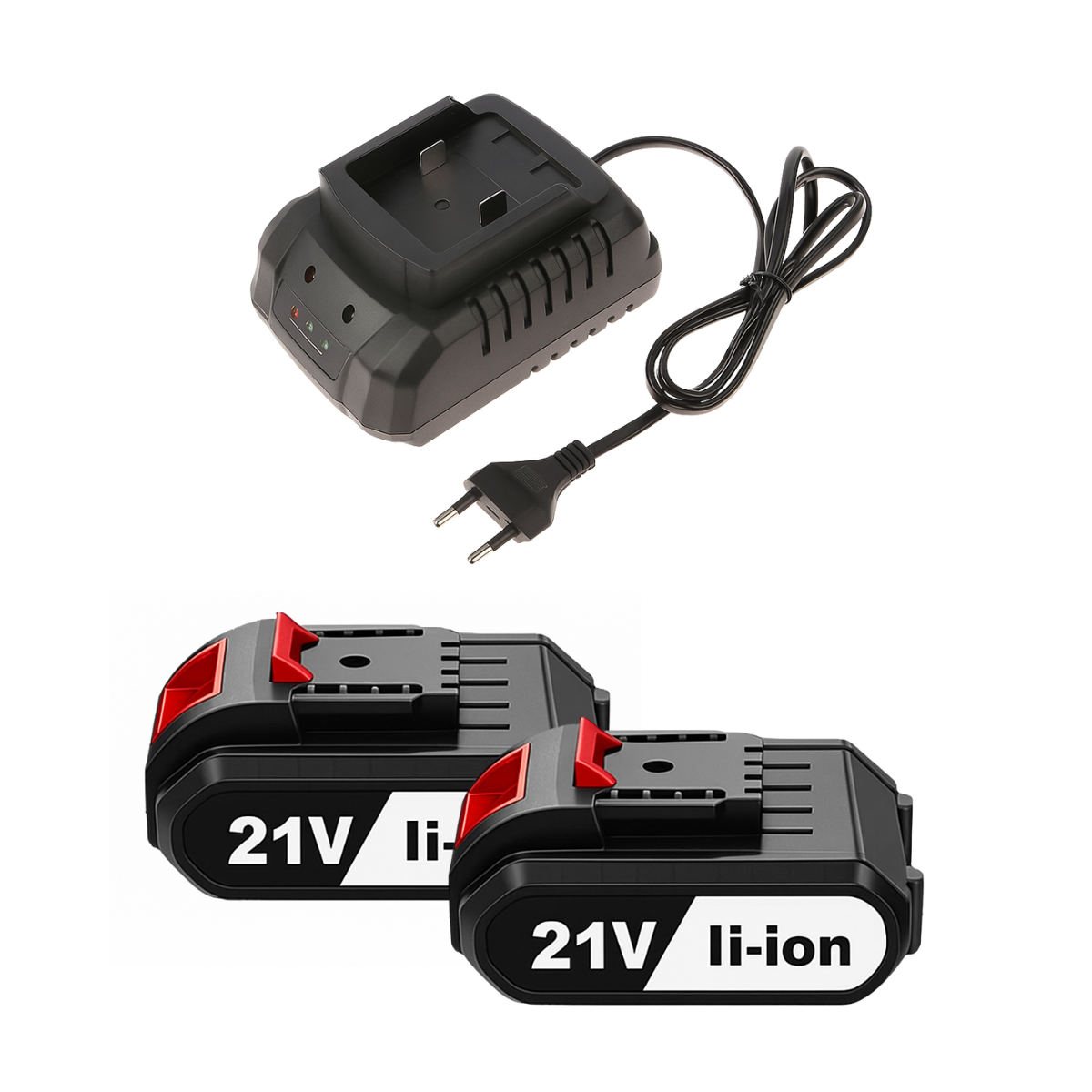 SIEPEM 21V MAX Cordless Drill, Impact Driver, 2-Tool Power Tool Combo Kit, Set with 2 Batteries and Charger Included (SDX782P3)