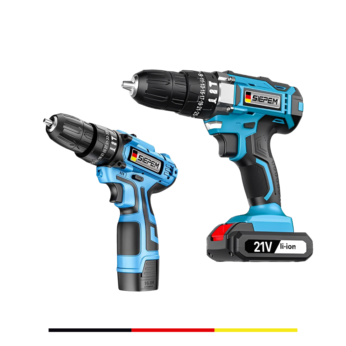 SIEPEM 21V/16.8V MAX Cordless Drill, Impact Driver, 2-Tool Power Tool Combo Kit, (SDX216D2))